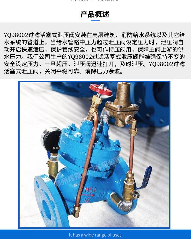 活塞式法兰泄压阀