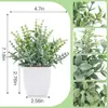 Planta Verde Simulada Colgante Lavanda Escarchada en Maceta Decoración para Sala de Estar del Hogar Plástico Pequeño Bonsái Eucalipto Flor Artificial Planta
