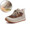 Jiezu 2025 Invierno Nuevos Zapatos de Algodón Cálidos de Felpa Retro con Cordones Delanteros Moda Versátil Ligeros Punta Redonda Tendencia Zapatos de Mujer