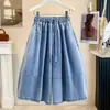 Calça de sarja com retalhos xadrez artístico estilo japonês, plus size, para mulheres, primavera e outono, solta, modeladora, saia-calça de perna larga com caimento.