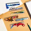 Rompecabezas de Gato de Dibujos Animados Ruso de Moda Versión Mini Regla Multifuncional de Bolsillo Conveniente para Estudiantes Regla para Colgar