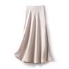 Saia de Cetim 2026 Primavera/Verão para Mulheres, Elegante Estilo para o Trabalho, Versão Coreana, Cintura Alta, Justa ao Corpo, Cor Sólida, Adequada para Todas as Estações