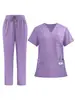 Uniformes de Enfermagem Tamanho Europeu e Americano, Roupas de Lavar, Roupas de Trabalho para Esteticista, Odontologia e Saúde Bucal, Conjuntos de Manga Curta