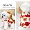 Ropa para Perros, Ropa Gruesa de Otoño e Invierno, Chaqueta Polar con Flores 3D de Princesa para Gato, Adecuada para Perros Pequeños, Ropa para Mascotas Teddy