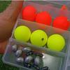 Caixa com conjunto de bolas Luoyang conjunto de pesca com boia vara de mão linha de pesca Lu Ya bean conjunto de pesca pequenos acessórios caixa de conjunto atacado Bloco de chumbo em forma de coração de plástico