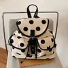 Mochila Transfronteriza 2026 Nueva de Lunares para Mujer, Mochila de Moda con Cordón y Múltiples Bolsillos para Viajes Diarios, Mochila Escolar para Estudiantes