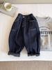 Nausicaä del Valle del Viento 2025 Invierno Nuevos Pantalones para Niños Pantalones Guapos Originales con Puntada Superior Jeans Pantalones Gruesos de Terciopelo para Niños
