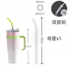 Pajita de Vidrio Transparente Resistente al Calor Extra Larga de 30 cm para Vaso Stanley Ice King de Grado Alimenticio para Mujeres Embarazadas Curva y Recta Universal