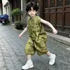 Conjunto de Verano para Niños Hanfu 2026 Nuevo Estilo Sin Mangas Traje Tradicional Chino Ropa de Actuación para Niños Conjunto de Actuación Estilo Chino de Verano