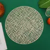 Jogo Americano Ponto Padrão Entrelaçado PVC Tapete de Mesa Design Vazado Dourado Estilo Ocidental Tapete Estilo Simples Tapete Decorativo de Mesa