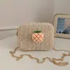 Bolso de Hombro Infantil de Fresa Dibujos Animados Estilo Coreano, Bolso Cruzado Vintage Tejido para Niñas, Lindo Bolso de Cadena Infantil Floral, Moderno