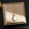 Corrente de clavícula em aço titânio estilo nacional retrô pingente de cadeado da paz de jade temperamento versátil acessórios de estilo chinês de alta qualidade