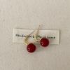 Pendientes sencillos de perla roja retro para mujer, ligeros, de lujo, de alta gama, de moda, exquisitos y a la moda, que combinan con todo.