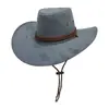 Chapéu de Veludo de Couro de Veado Europeu e Americano Estilo Cowboy Ocidental Chapéu de Lã Estilo Étnico Masculino Chapéu de Feltro Jazz