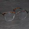 Armações de Óculos de Titânio Puro para Homens, Armação Grande, Hastes Longas, Estilo Browline, Óculos Browline Masculino M8182