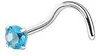 Tachuelas para nariz de acero inoxidable con forma de corazón y estrella más vendidas transfronterizas, barra en S, barra en L, barra curva, joyería para nariz incrustada con diamantes, al por mayor en stock