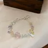 Pulseira Colorida Irregular com Contas de Dopamina, Doce, de Luxo, de Nicho, Versátil, Fresca, Fashion, Simples, Joia para o Dia a Dia
