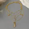Collar Transfronterizo Europeo y Americano de Circonita Lunar Estilo Lujo Ligero Francés Cadena para Suéter Sentido de Diseño Nicho Sentido de Alta Gama Joyería Collar Venta al por Mayor