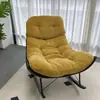 Venda Direta da Fábrica Cadeira de Balanço de Tecido, Cadeira Sofá Preguiçosa Retrô para Sala de Estar, Cadeira Casca de Ovo para Varanda, Cadeira de Lounge de Lazer Vintage