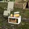 Caixa de Armazenamento Dobrável para Acampamento ao Ar Livre Mesa de Acampamento Piquenique Portátil com Caixa de Armazenamento Dobrável Armário de Mesa com Tábua de Corte