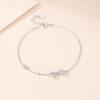 Pulsera de Lazo de Diamantes de Plata S999 para Mujer ins Diseño Nicho de Lujo Ligero Borla Personalidad Pulsera de Novia Venta al por Mayor