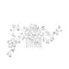 Peineta Europea y Americana Transfronteriza para Novia Hecha a Mano Perla Cristal Alambre de Cobre Flor Blanca