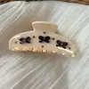 Presilha de Cabelo Série de Cores Maillard Retrô Estilo Coreano com Laço de Strass, Acessório de Cabelo Versátil de Acetato para Coque na Parte de Trás da Cabeça, Presilha de Tubarão