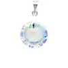 Al por mayor 14mm20mm Colgante Anillo de Ángel Joyería de Cristal para Mujer Aurora Hecho a Mano DIY Accesorios Colgantes de Cuentas