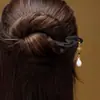 Grampo de Cabelo de Sândalo Antigo Feminino de Alta Qualidade Novo Estilo Chinês Grampo de Cabelo de Madeira Disco de Madeira Cabelo Cabelo Preto Grampo de Cabelo Grampo Simples Moderno