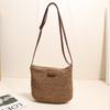 Venta Directa de Fábrica Bolso Cruzado de Paja Color Sólido, Bolso Tejido de Hombro Único Estilo Nuevo Simple y Fresco, Bolso de Playa para Vacaciones en la Playa