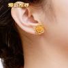 Pendientes de flor rica de oro de arena de Vietnam para mujer, diseño simple de temperamento, pendientes de latón chapados en oro, venta al por mayor de joyería