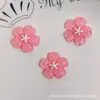 Glitter Fino Gelo Rosa Transparente Azul Flor de Cerejeira Acessórios para Joias DIY Flor Rosa Aplique com Furo Flor para Sapato Fivela de Sapato Acessórios de Cabelo