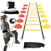 Escalera de Agilidad para Entrenamiento de Fútbol Transfronterizo Bolsa para Discos de Logo Círculo de Resistencia Cuerda de Escalera Set de Entrenamiento de Fútbol