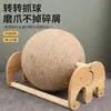 Pelota vertical de sisal para rascar gatos, duradera y que no suelta pelo, afilador de garras grande con base de madera maciza, previene el rascado del sofá, para que los gatos se entretengan