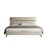 Cama de Lujo Ligero Estilo Italiano de Piel Genuina Modelo Nuevo 2026 Minimalista Moderno Doble de 1.8m para Dormitorio Principal Almacenamiento Grande de Alta Gama Cama de Boda