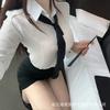 Lingerie Sexy Secretária Feminina Ol Gola Branca Quadril Apertado Saia Curta Uniforme Professora Empregada Pijama Sexy Atacado
