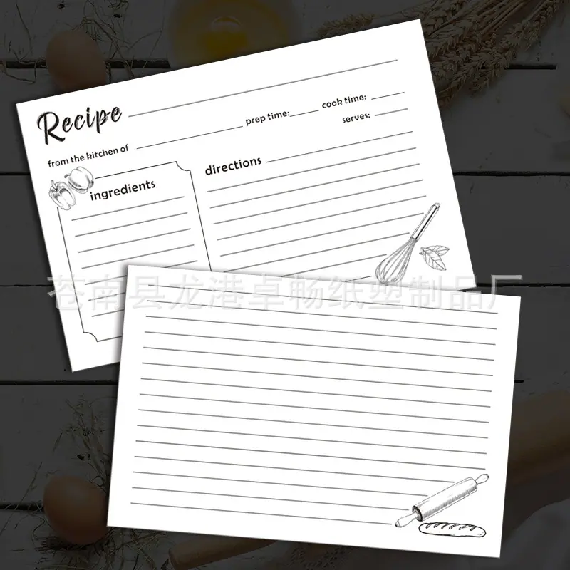 亚马逊热卖食谱卡 配料卡 recipes定制