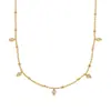 Europa y Estados Unidos venta caliente transfronteriza temperamento de alta gama todo partido joyería acero inoxidable chapado en oro de 18K colgante de diamante clip cadena de cuentas