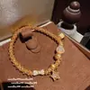 Martillado Mensaje Secreto Pulsera Palacio Turquesa Azul Estilo Chino Nuevo Campana Calabaza Estrella Retorcida Edición Mejor Amigo
