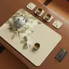 Posavasos, tapete para té, camino de mesa, mesa de té estilo Zen chino nuevo, lavable, de alta gama, mantel resistente al calor, bandera de té estilo Song, tapete para mesa de té