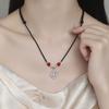 Collar con colgante de filigrana de plata pura para mujer, cadena para clavícula de estilo chino retro cepillado, collar de plata esterlina S999, regalo para novia