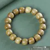 Pulseira de Contas de Buda de Agarwood Papuano com Aroma Leitoso Natural, Joia Unissex, Pulseira de Contas Redondas Vintage