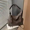 Bolsa de mano popular de moda transfronteriza con textura vintage, versátil para ir al trabajo, bolsa de hombro y cruzada, bolso de mano grande para mujer