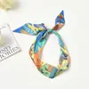 Pañuelo de Seda Pequeño Largo Estrecho Corto para Mujer, Estilo Francés Retro, Primavera y Otoño, Cinta para Atar Bolsos, Diadema, Decoración de Serpentina, Pañuelo Delgado