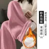 Pantalones Blancos de Pierna Ancha para Mujer 2026 Nuevo Otoño/Invierno Con Terciopelo Adicional Casual Rectos Sueltos Persona Baja Pantalones de Pana con Caída