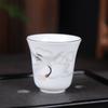 Xícara de Chá Grande de Cerâmica Magnólia, Xícara de Chá de Porcelana Branca para Chá Verde, Conjunto de Chá Kung Fu, Design de Espiral Anti-Mosquito, Xícara de Mestre Dourada Pessoal, Atacado