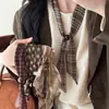 Bufanda de Seda Vintage con Cuello Halter, Accesorio de Collar para Mujer, Cadena Versátil Simple para Suéter, Collar de Moda, Joyería, Diseño de Nicho