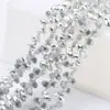 Cuentas Sueltas de Cristal Accesorios para Joyería DIY Cuentas de Vidrio Tallado Forma de Gota de Agua Accesorios para Ropa Color Plateado Agujero Horizontal 5*8mm Gota de Agua