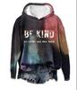 Outono e inverno 2024 novo efeito tie-dye impressão digital 3D suéter masculino e feminino europeu e americano solto casual pulôver com capuz