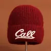 Moda Otoño e Invierno 2025 Nuevo Sombrero de Punto Versátil con Decoración de Letras Bordadas Color Sólido Simple Versátil Fresco Sombrero de Lana